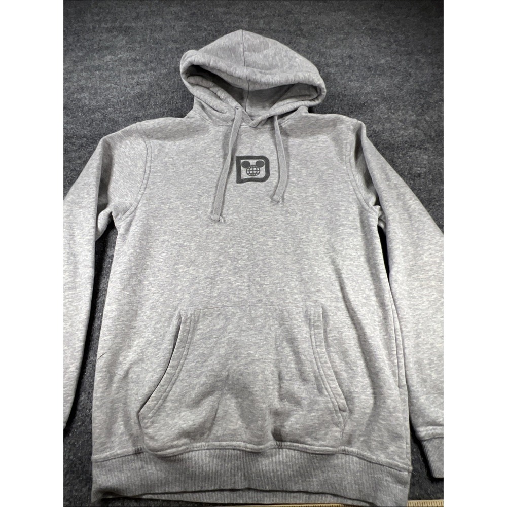 Official Disney Parks Walt Disney World Gray Hoodie Adult Small Chenille Patches